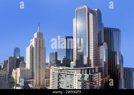 Dallas, USA - November 6, 2023: view to skyline of Boston from panorama platform to skyscraper in the historic district. Stock Photo