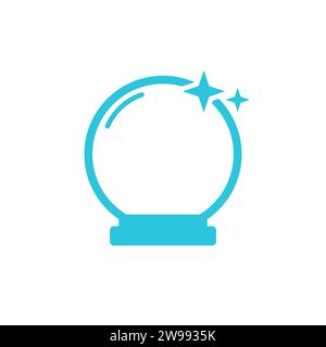 Prediction magic Crystal  ball. From blue icon set. Stock Vector