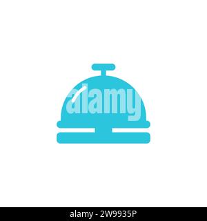 Bell, small simple desk call bell.  From blue icon set. Stock Vector