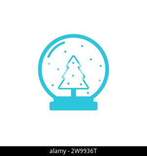 New year Crystal snow ball. From blue icon set. Stock Vector