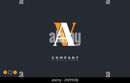 AV Alphabet letters Initials Monogram logo Stock Vector