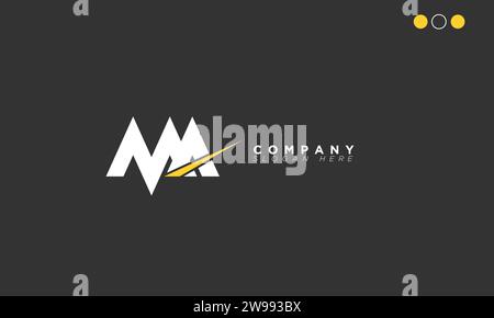 NM Alphabet letters Initials Monogram logo Stock Vector