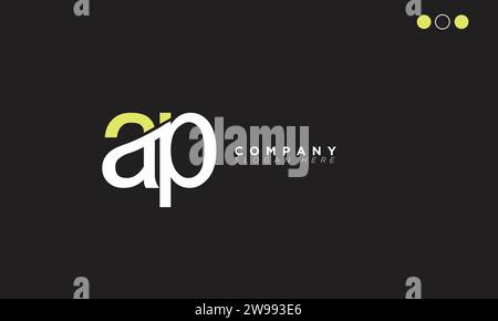 AP Alphabet letters Initials Monogram logo Stock Vector