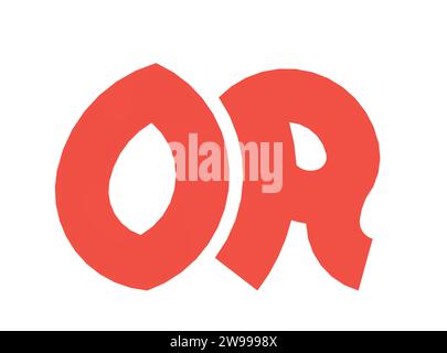 OR Text Rendering Typography Graffiti Logo Symbol, suitable for use on clothing t shirt, jewelry necklaces, birthday souvenirs, engagements Stock Vector