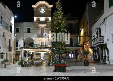 The square of a small town in the Puglia region. Stock Photo