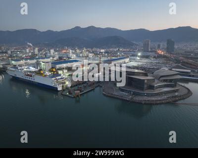 Lianyungang, China. 25th Dec, 2023. A China-South Korea passenger liner is leaving the terminal of Lianyungang Port passenger station in Lianyungang, China, on December 25, 2023. (Photo by Costfoto/NurPhoto) Credit: NurPhoto SRL/Alamy Live News Stock Photo