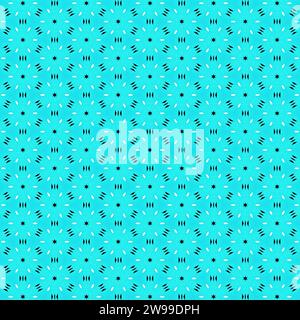 An illustration of seamless kaleidoscopic patterns on a blue background Stock Photo