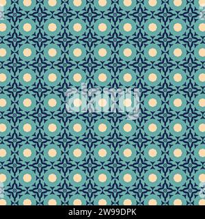An illustration of seamless kaleidoscopic patterns on a blue background Stock Photo