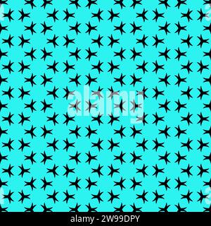 An illustration of seamless kaleidoscopic patterns on a blue background Stock Photo