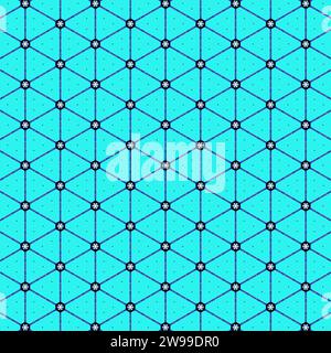 An illustration of seamless kaleidoscopic patterns on a blue background Stock Photo