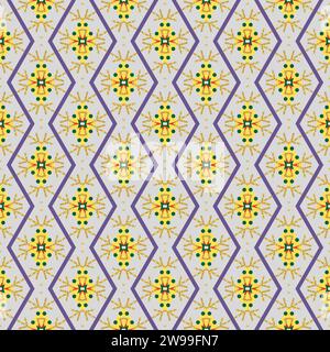 A multi-colored fabric with an abstract pattern, featuring seamed detailing Stock Photo
