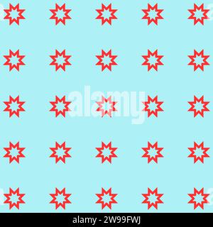 A vibrant red and blue star pattern on a white background Stock Photo