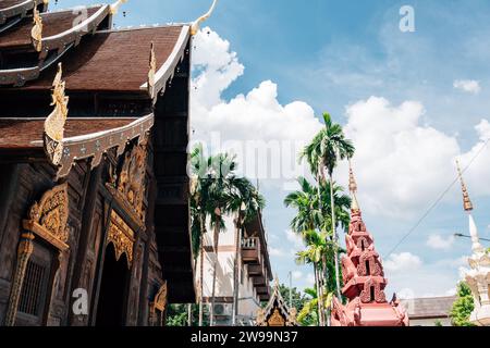 Old town Wat Phan Tao temple in Chiang Mai, Thailand Stock Photo