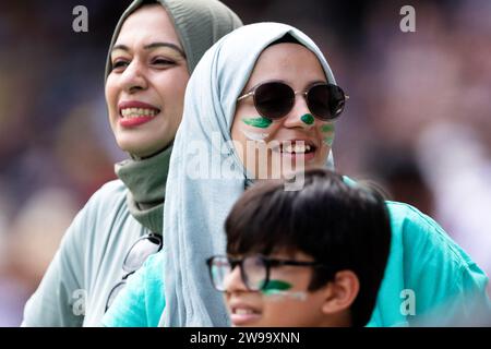 Melbourne, Australia, 26 December, 2023. A Pakistani fan cheers during Day 1 of the Boxing Day Test - Day 1 match between Australia and Pakistan at the Melbourne Cricket Ground on December 26, 2023 in Melbourne, Australia.  Credit: Dave Hewison/Speed Media/Alamy Live News Stock Photo