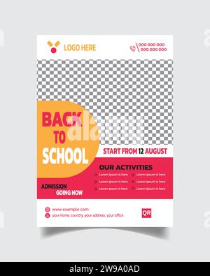 Creative Trending Admission Flyer and School Admission Advertisement Leaflet Vector File A4 Stock Vector
