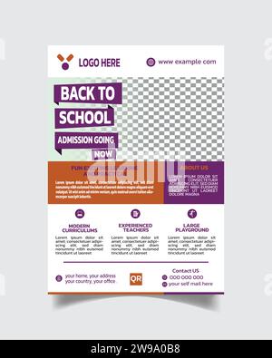 Admission Open Flyer or Poster and Unique Modern School Leaflet Vector ...