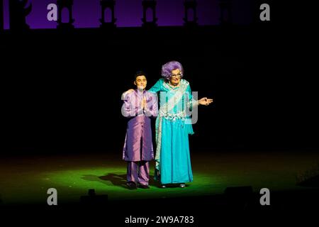London, UK, Friday, 15th November 2013 Dame Edna Everage (Barry Humphries) on stage for the opening night of Eat Pray Laugh- Barry Humphries farewell tour at the London Palladium. Credit: DavidJensen / Empics Entertainment / Alamy Live News Stock Photo