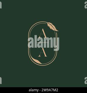 AA feather concept wedding monogram logo design ideas as inspiration Stock Vector