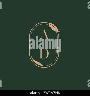 AD feather concept wedding monogram logo design ideas as inspiration Stock Vector