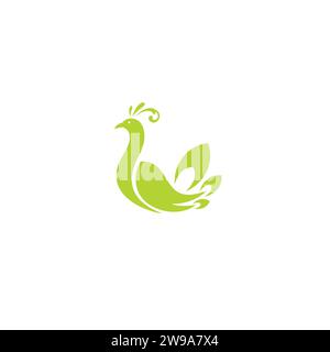 Peacock Nature Logo Design. Peacock Bird logo Stock Vector