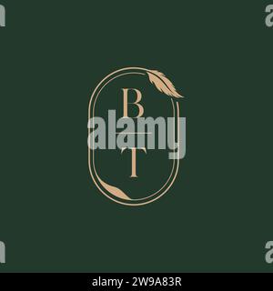 Creative golden letter BT b t logo with leading lines and road concept ...