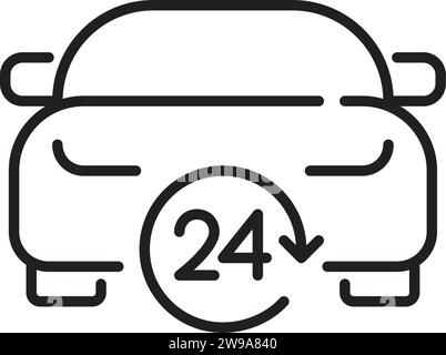 24 hour car repair services. Pixel perfect icon Stock Vector
