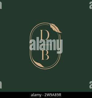 DB feather concept wedding monogram logo design ideas as inspiration Stock Vector