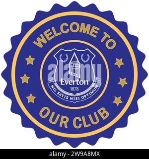 Welcome to Everton FC our club Colorful stamp and seal, English professional football club Vector Illustration Abstract Editable image Stock Vector