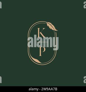 KP feather concept wedding monogram logo design ideas as inspiration Stock Vector