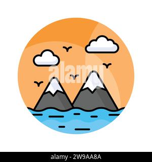 Check this amazing icon of mountains, landscape vector design Stock Vector