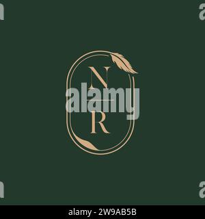 NR feather concept wedding monogram logo design ideas as inspiration Stock Vector