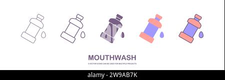 mouthwash icon. Thin, Light Regular And Bold style design isolated on white background Stock Vector