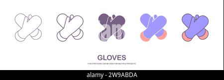 Medical latex gloves line icon. Hand disinfection, infection prevention symbol Stock Vector