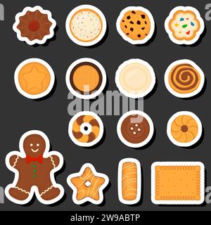 Illustration on theme fresh sweet tasty cookie of consisting various ingredients, cookie of different edible food, design cookie this cool meal for re Stock Vector