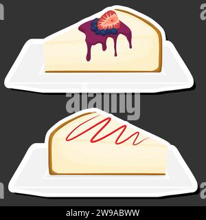 Illustration on theme fresh sweet tasty cheesecake of consisting various ingredients, cheesecake of different edible food, design cheesecake this cool Stock Vector