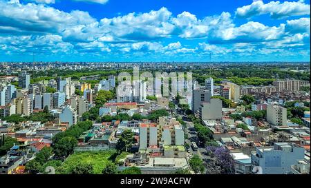 south america, Argentinian buenos aires city street with traffic, bird's eye view Stock Photo