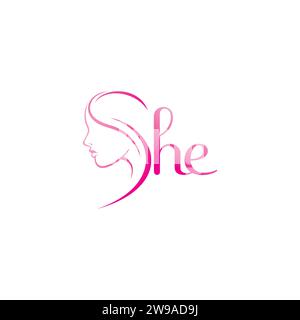 She Logo. Salon Logo. Cosmetic Logo Stock Vector