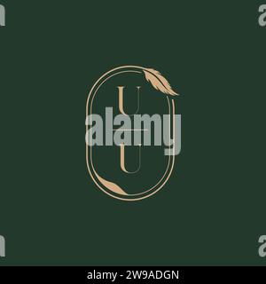 UU feather concept wedding monogram logo design ideas as inspiration Stock Vector