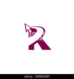R Arrow Logo Simple Design. Letter R Logo Stock Vector