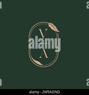 VA feather concept wedding monogram logo design ideas as inspiration Stock Vector