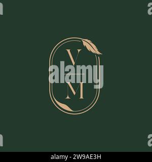 VM feather concept wedding monogram logo design ideas as inspiration Stock Vector