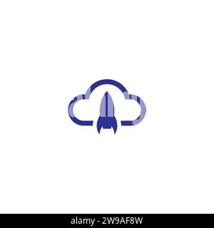 Rocket Backup Logo. cloud icon vector Stock Vector