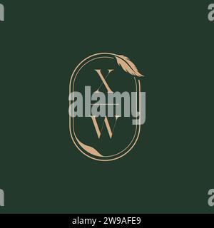 XW feather concept wedding monogram logo design ideas as inspiration Stock Vector