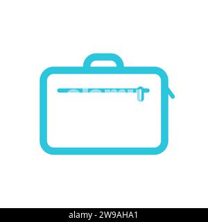 Business laptop briefcase bag. From blue icon set. Stock Vector