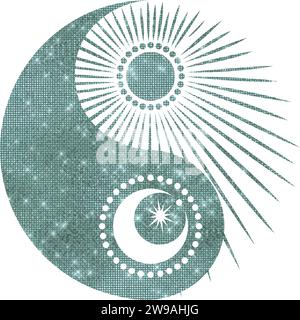 yin yang with sun and moon in rose gold with transparent background ...