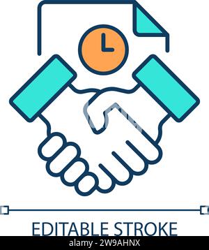 2D editable simple thin line gig economy icon Stock Vector
