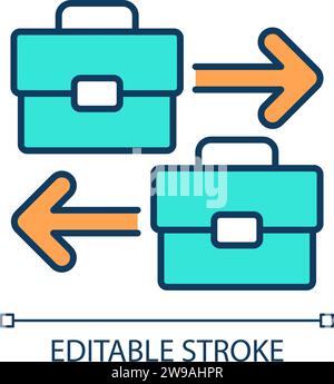 2D editable simple thin line shift shock icon Stock Vector