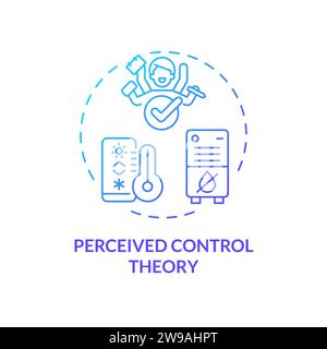 Thin line gradient perceived control theory icon concept Stock Vector
