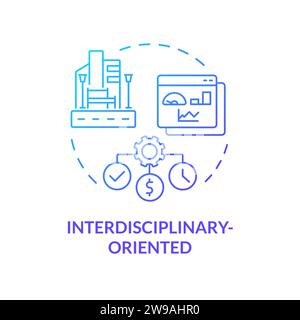 Thin line gradient interdisciplinary oriented icon concept Stock Vector