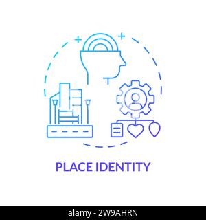 Thin line simple gradient place identity icon concept Stock Vector